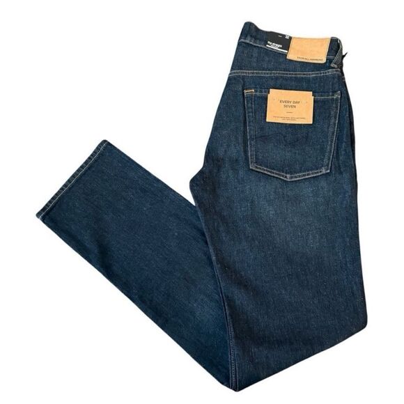 7 For All Mankind The Straight Classic Dark Blue Jeans Los Angeles Men’s Size 32 - Picture 1 of 9